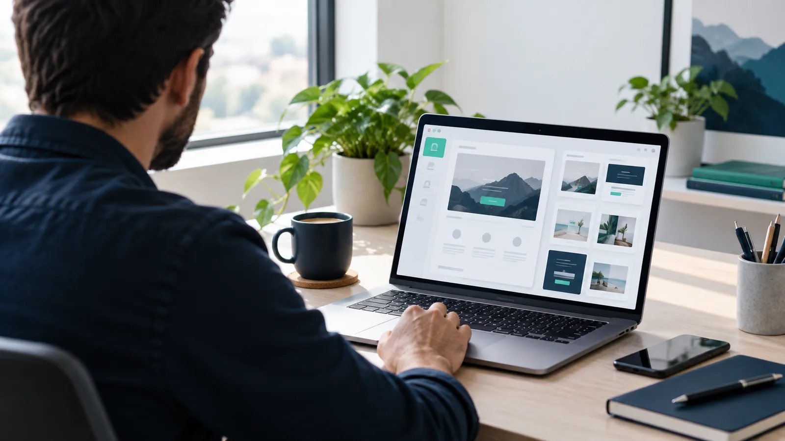 Empreendedor a comparar plataformas gratuitas para criar um site